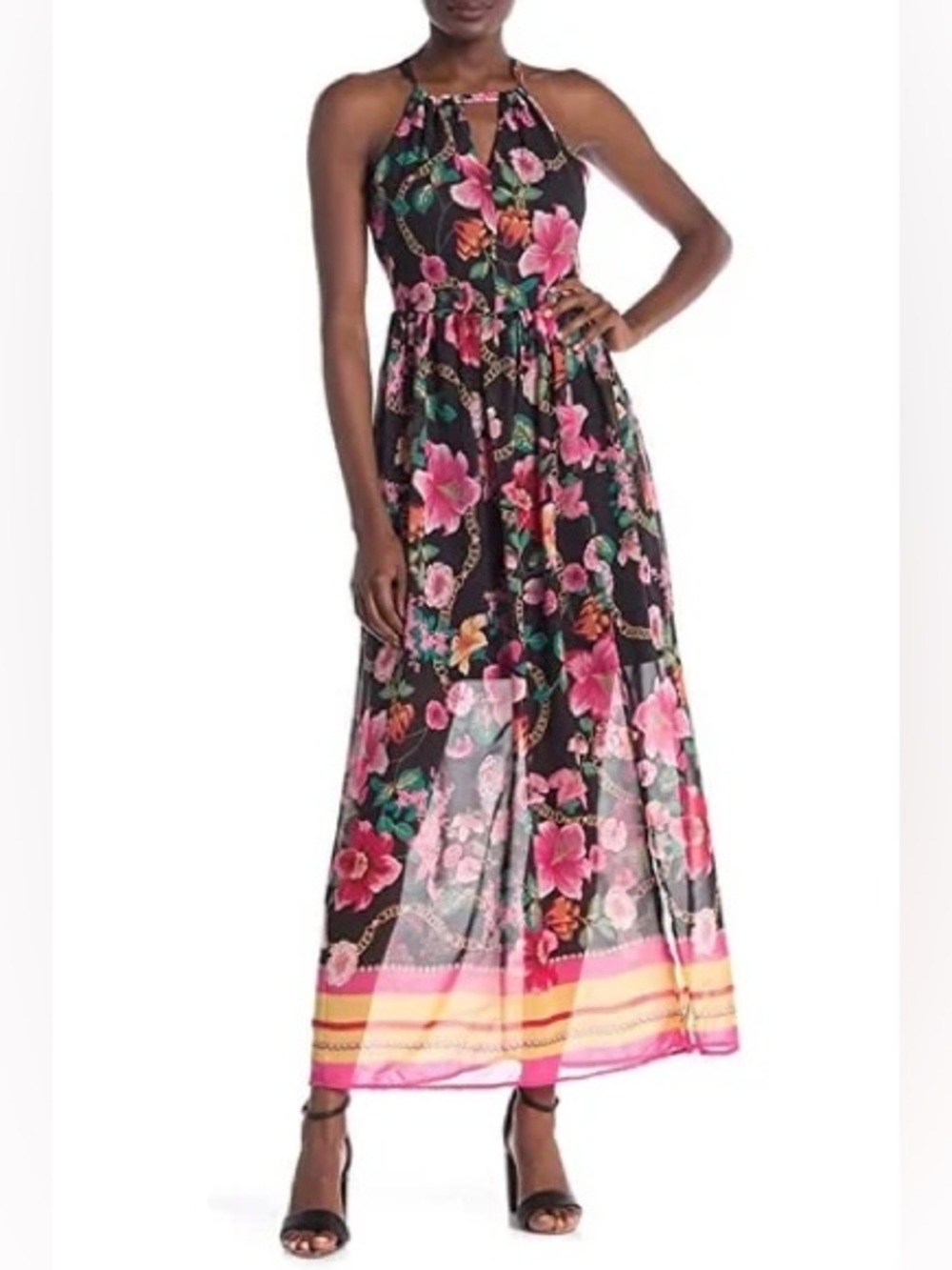 Nicole by Nicole Miller | Sleeveless Keyhole Floral Print Maxi Dress - Resort